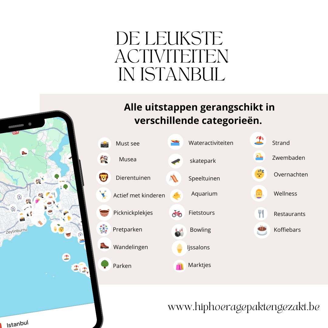 Interactieve Google mapskaart de leukste activiteiten in Istanbul met tieners