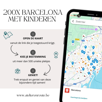 Meer dan 200 tips voor Barcelona met kinderen door HipHoera gepakt & gezakt Google Maps kaart