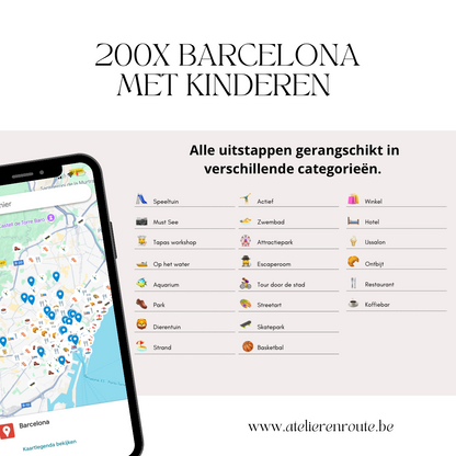 Meer dan 200 tips voor Barcelona met kinderen door HipHoera gepakt & gezakt Google Maps kaart