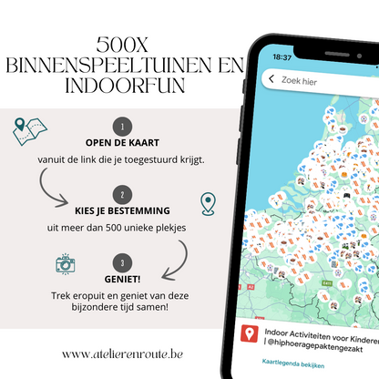 Meer dan 500 binnenspeeltuinen en indoorfun met kinderen door HipHoera gepakt & gezakt Google Maps kaart