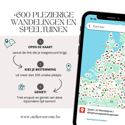 Meer dan 600 plezierige wandelingen en speeltuinen met kinderen door HipHoera gepakt & gezakt Google Maps kaart
