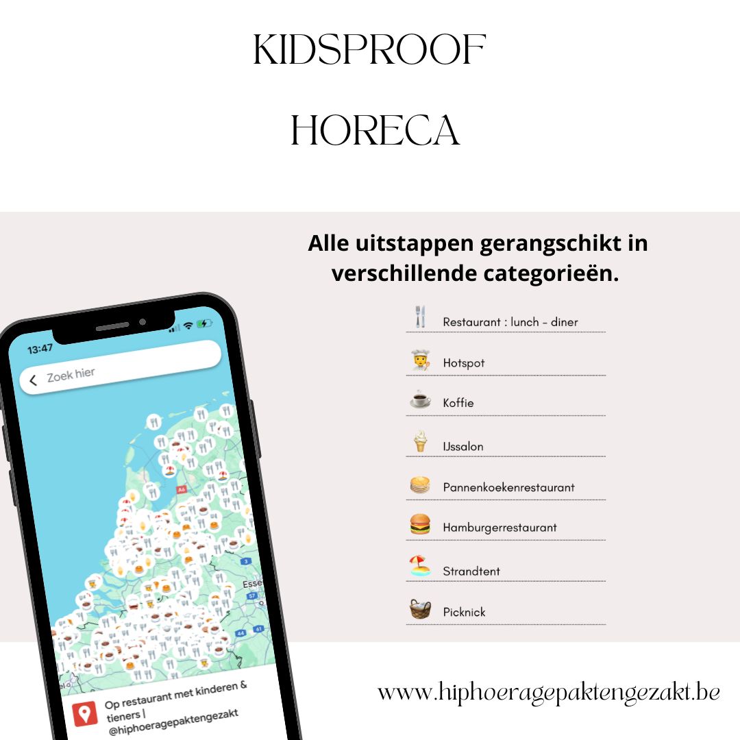 Google mapskaart kidsproof horeca 
