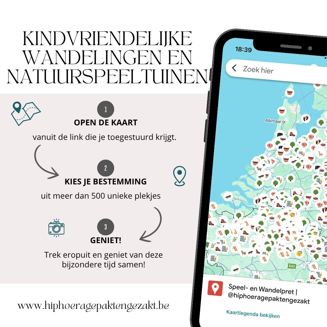 Interactieve Google mapskaart  kindvriendelijke wandelingen 