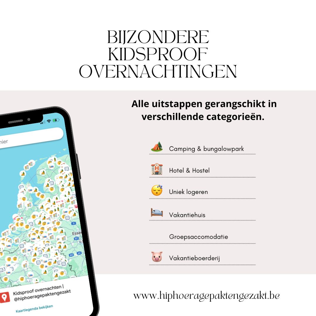 Interactieve kaart bijzondere kidsproof overnachtingen