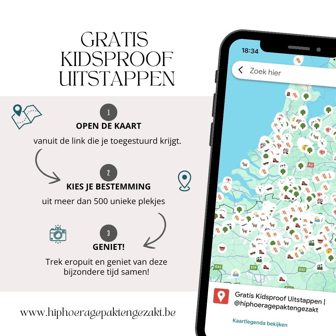 Meer dan 400 gratis kidsproof uitstappen uitstappen met kinderen door HipHoera gepakt & gezakt Google Maps kaart