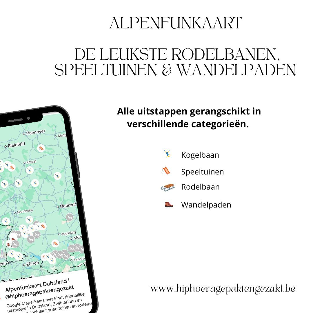 Overzicht van avontuurlijke activiteiten voor gezinnen in Duitsland, weergegeven op een interactieve Google Maps-kaart.