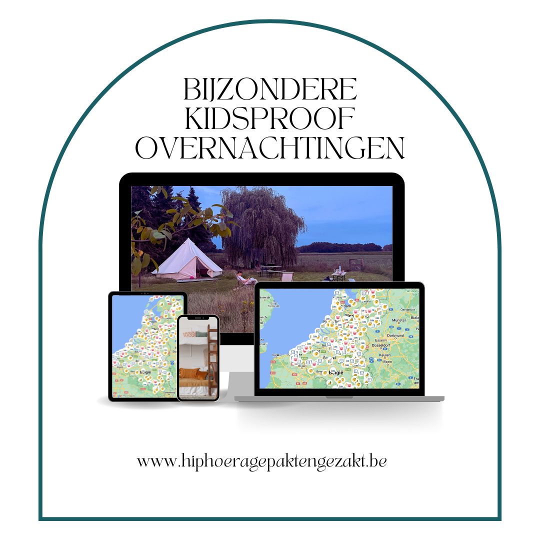 Meer dan 400 bijzondere kidsproof overnachtingen door HipHoera gepakt & gezakt Google Maps kaart