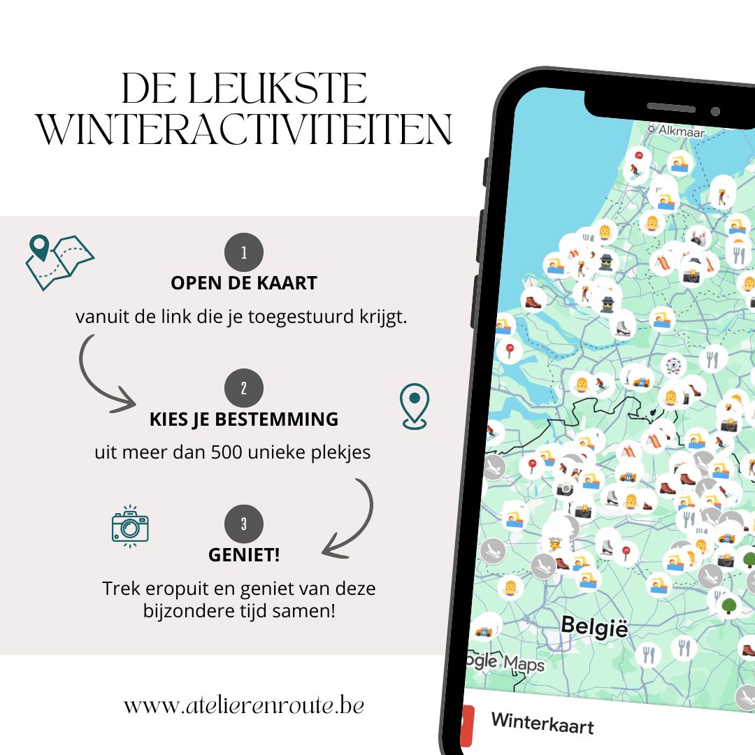 Winterkaart met kidsproof horecagelegenheden en warme eetplekjes tijdens de winter.